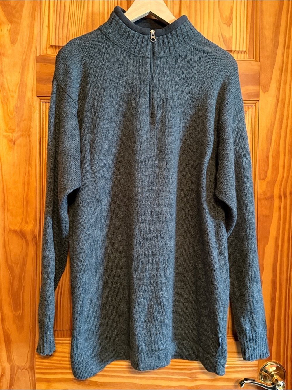Woolrich Men's Charcoal Quarter-Zip Mock Neck Sweater